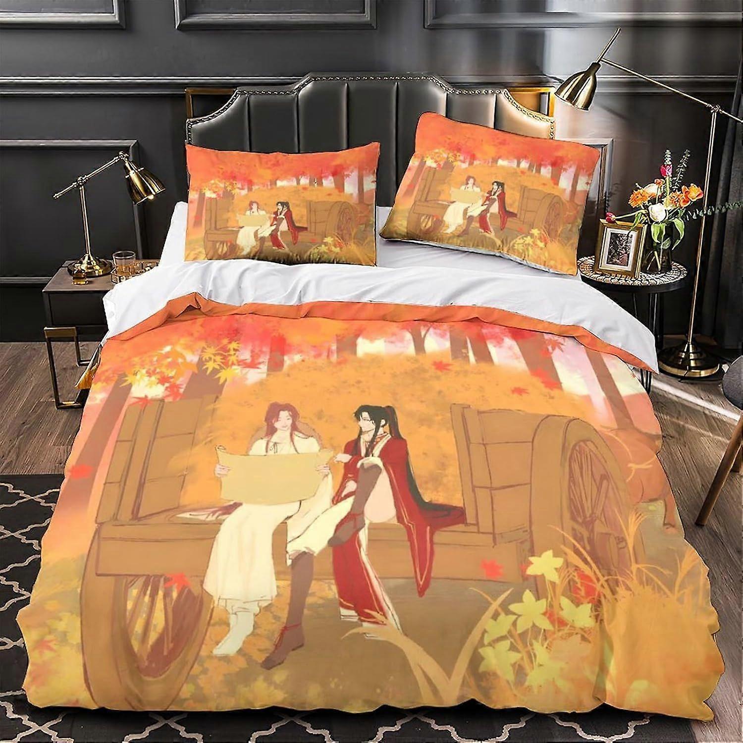 Heaven Official's Blessing Housse de couette Housses de couette Housse de couette pour adolescents et adultes Ensemble de literie imprimé en 3D avec taies d'oreiller Microfibre douce avec Z