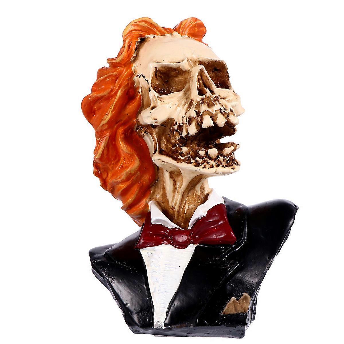 Skeleton Head Crafts Skull Head Ornament for Decor Resin