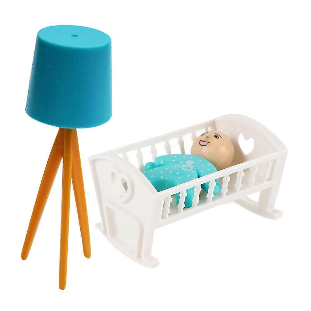 Miniature Doll Model for Storage Use 1Set with Small and Lamp