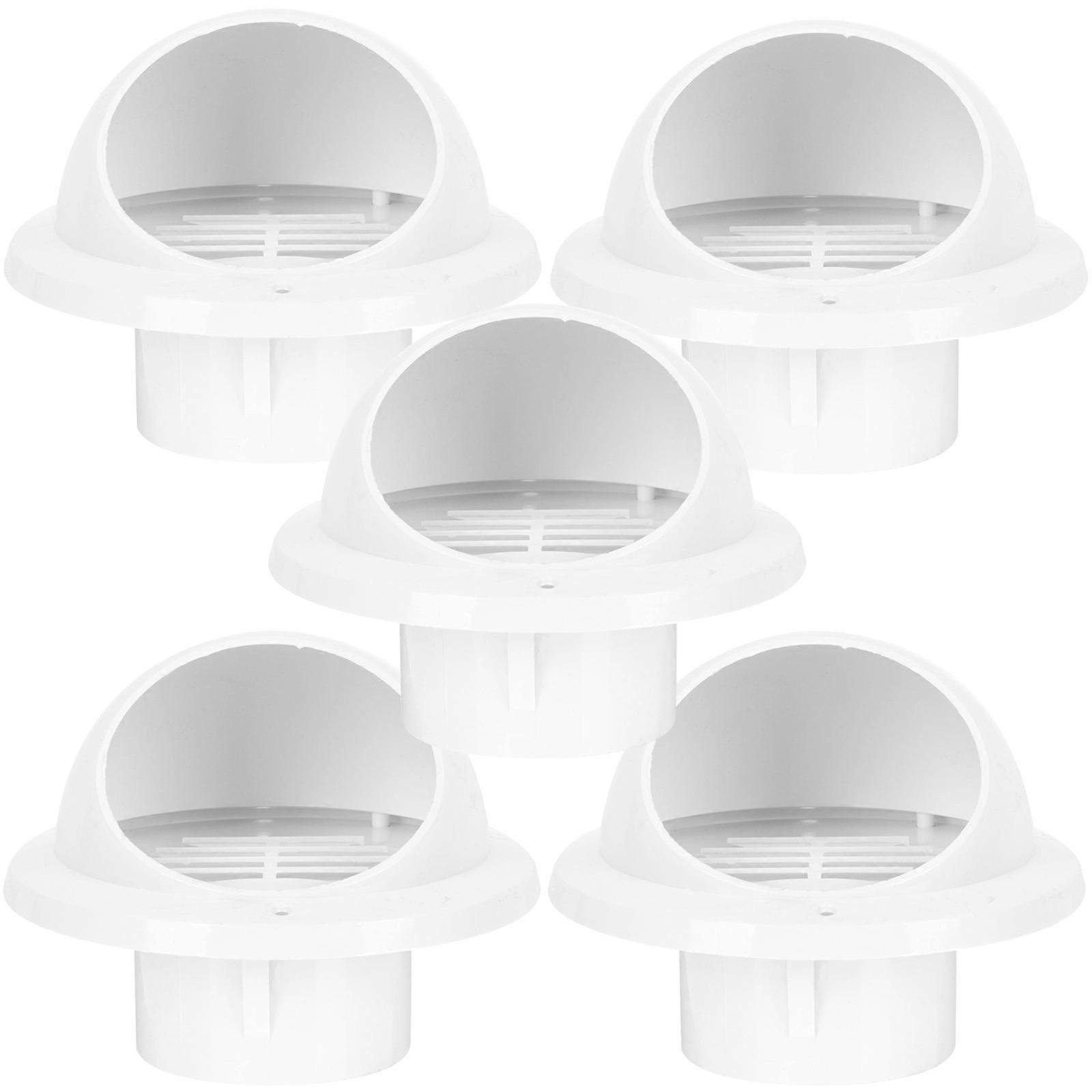 Chimney Vent Protector 5Pcs Round Exhaust Grilles White Plastic Simple Style Builders Ventilation