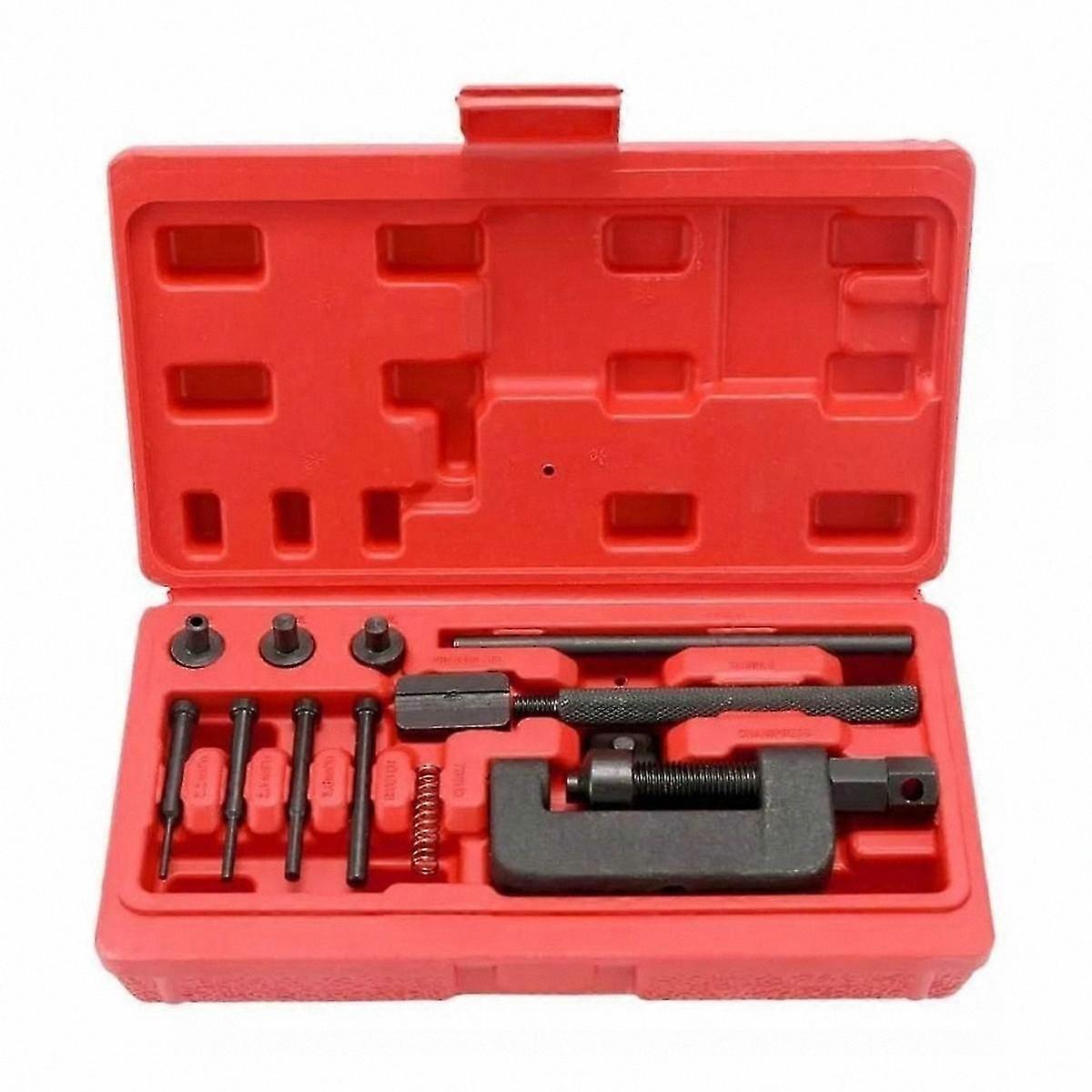 Universal Motorcycle Chain Tool for Breaking, Splitting, and Riveting Bike Chains