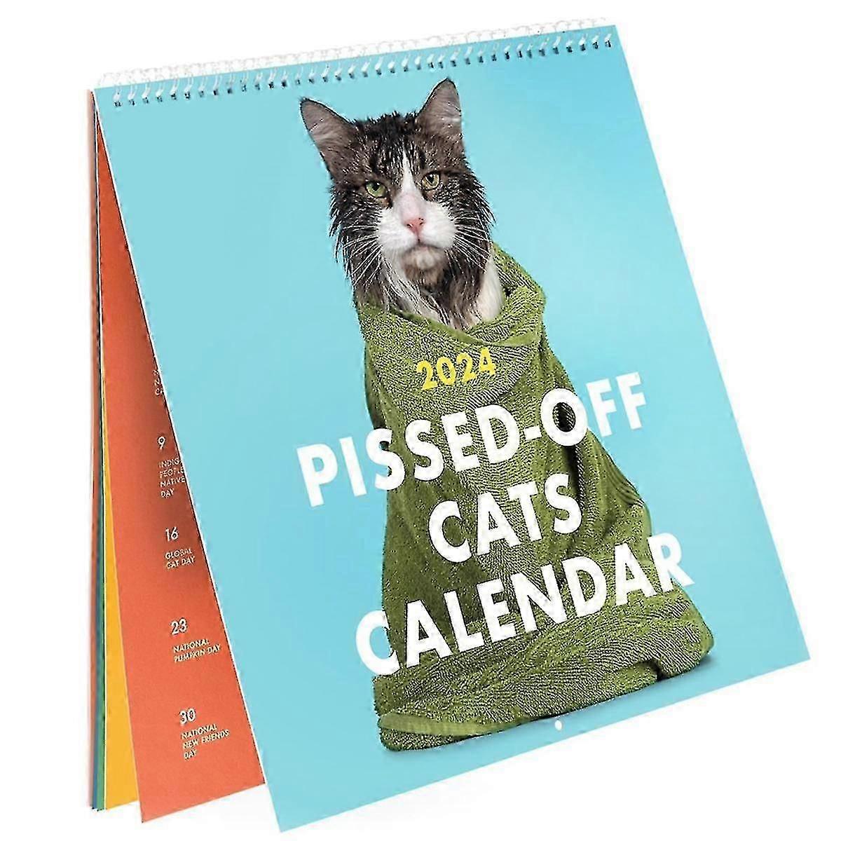 Pissed Off Cats Calendar 2024 Funny Wall Calendar, Calendar, Hanging Calendar, 12 Months