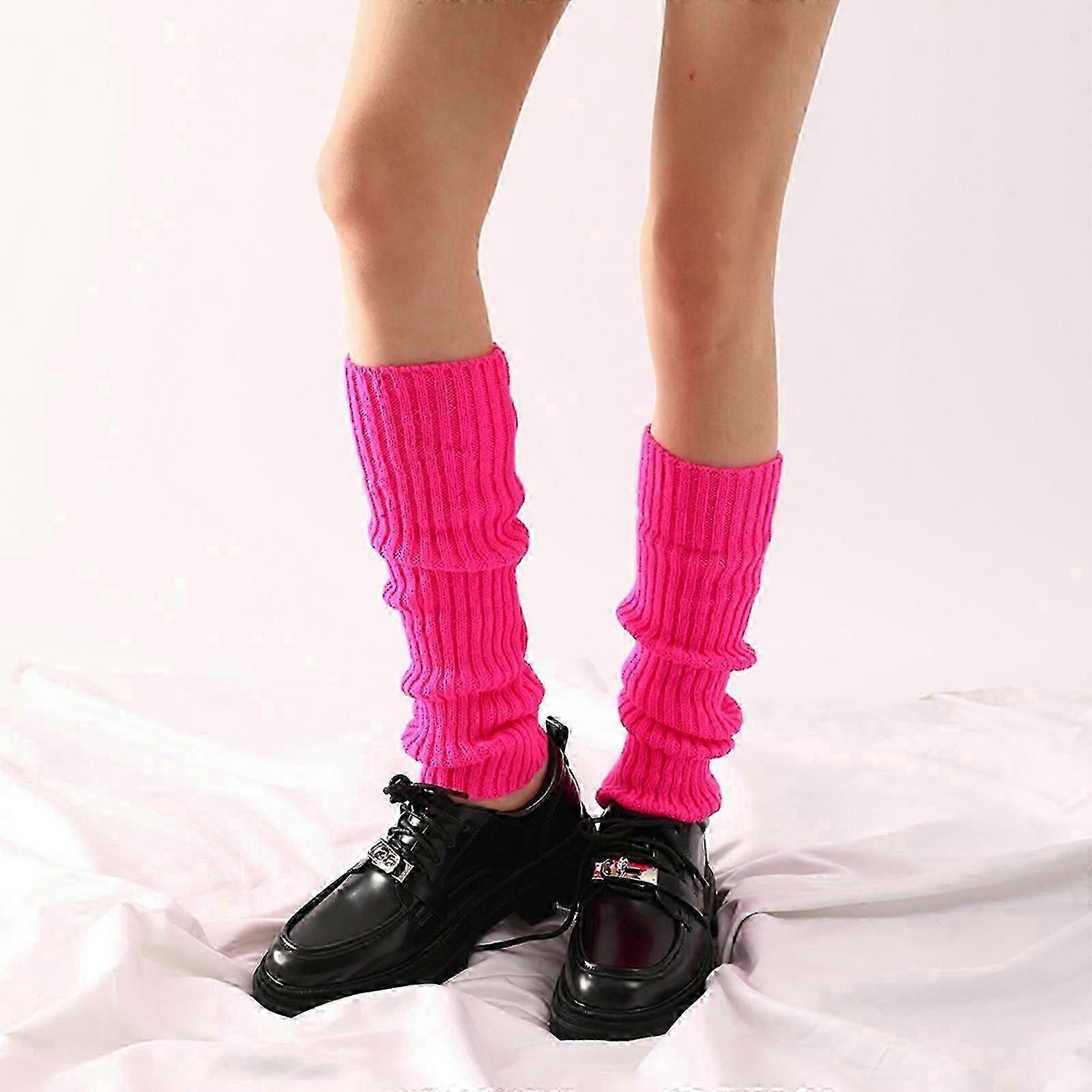 מחממי רגליים לנשים, חורף נשים מעל הברך גרביים ללא רגליים לסרוג מחממי רגליים 41-42 ס"מ