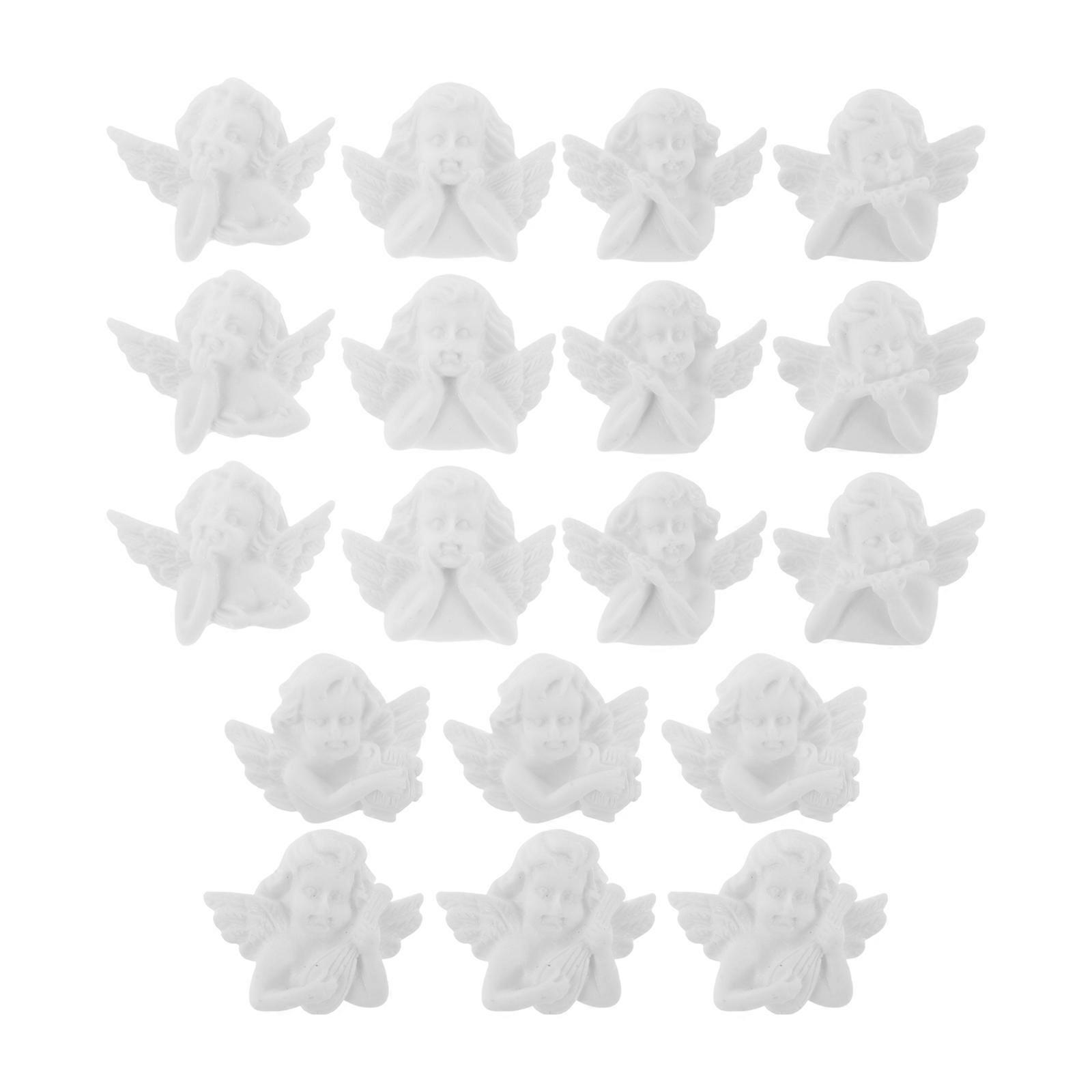 Miniature Angel Resin Accessories for DIY Craft 160Pcs White