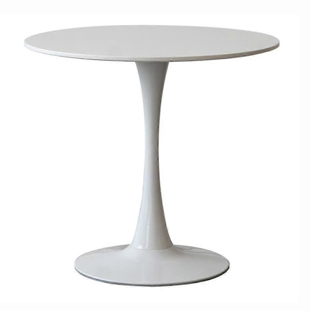 Round Dining Table 90cm White, 73cm Tall Bistro Bar Table, Compact Tulip Leisure Table for Small Spaces
