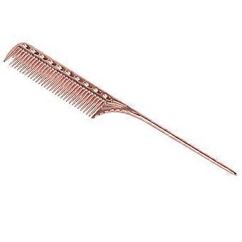 Rat Tail Hair Comb for Salon, Professional Aluminum Metal Hairdressing Comb, Rose Gold