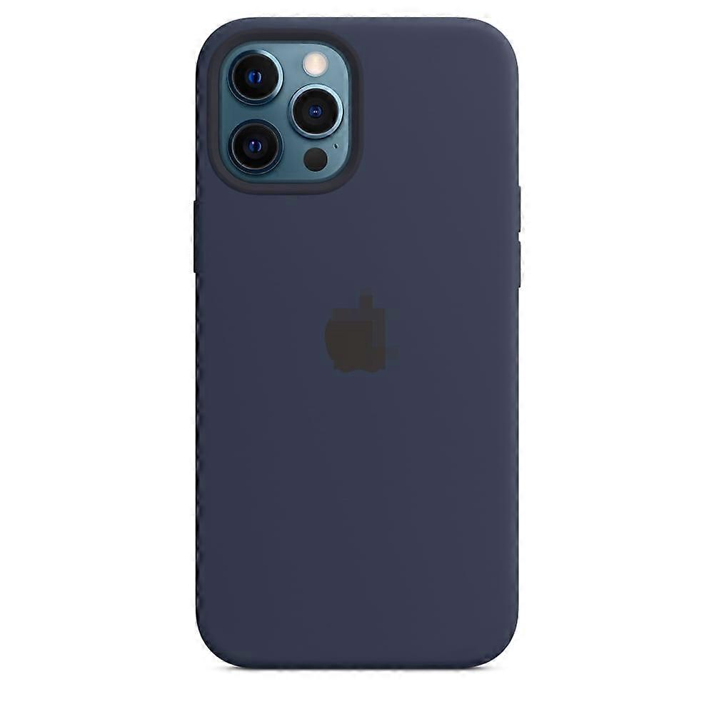 Compatible with iPhone 12 Pro Max Liquid Silicone Phone case with MagSafe Scratch resistant 6.7"in-Deep Navy