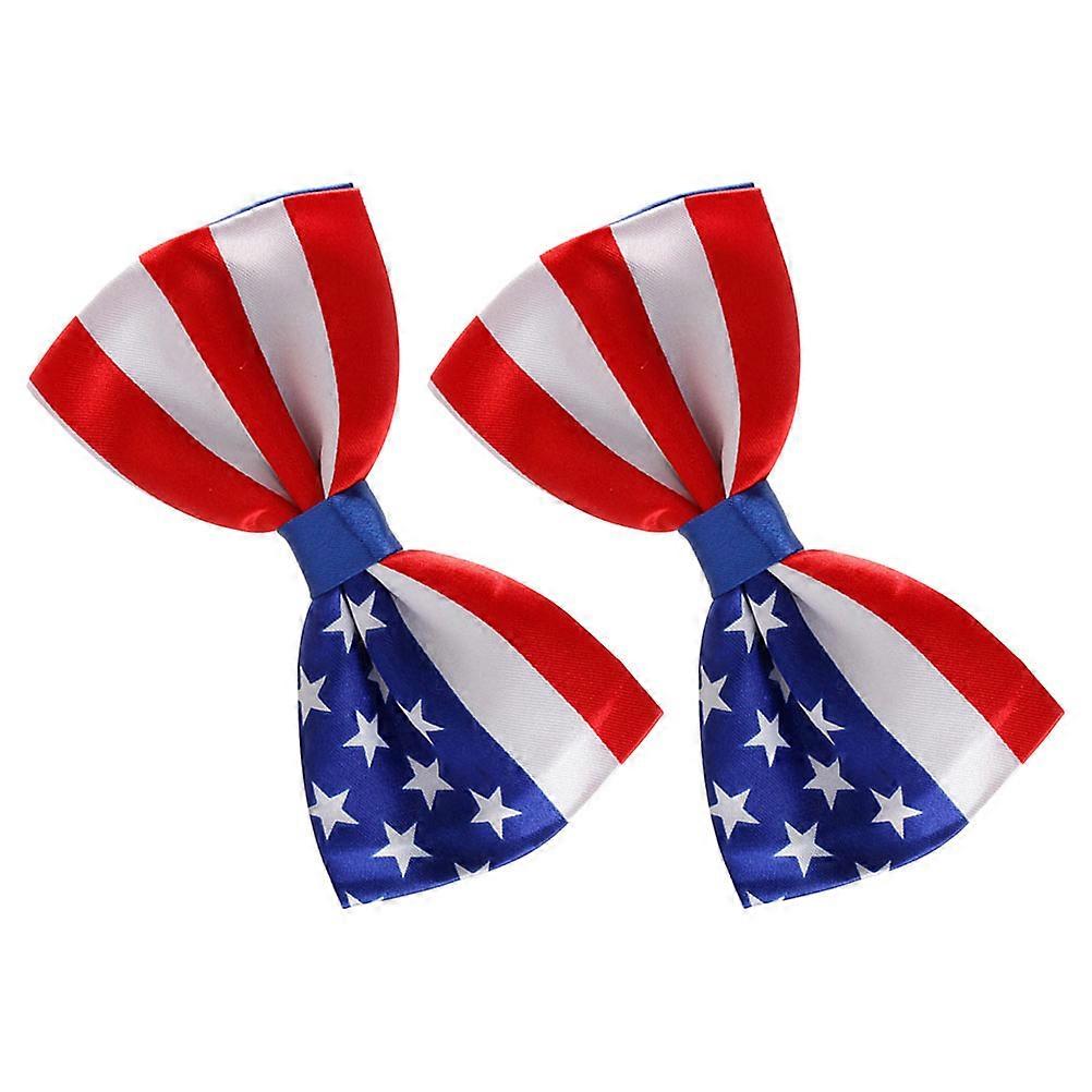 American Flag Pattern Bow Tie Decorative Accessory for Men 6Pcs