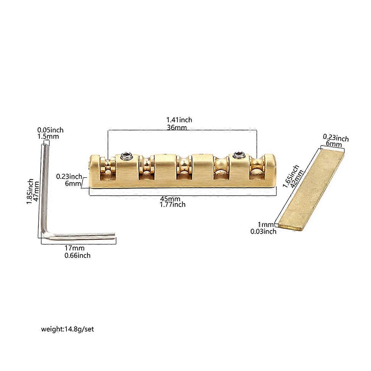 42 mm justerbar gitarrsadel klockformad mässingssadel