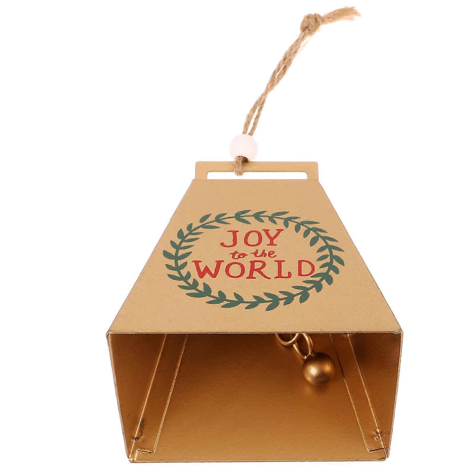 Golden Metal Bell Pendant for Party Use 2Pcs Hanging Decoration