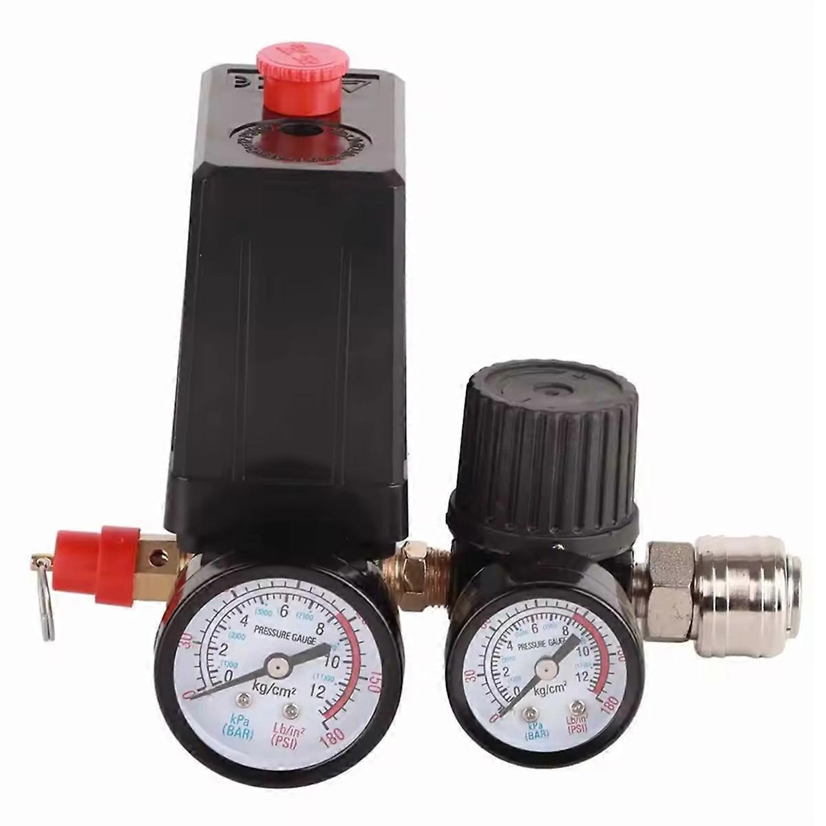 Air Compressor Pressure Control Switch Valve 1/4in 4 Holes Controller Regulator Valve 90-120PSI Air