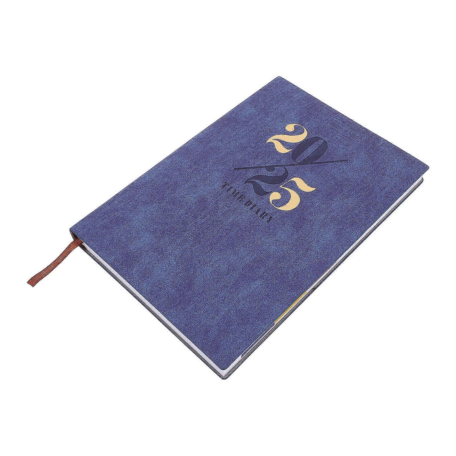 2025 Journal Planner Notebook Dark Blue Minimalist Design Home Use Calendar Function 4Pcs