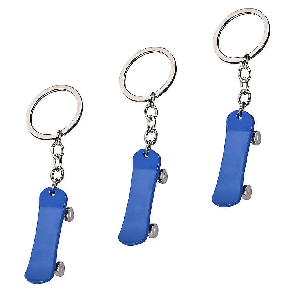 Skateboard Pendant Outdoor Keychain for Hanging Keys 3Pcs Metal Key Rings