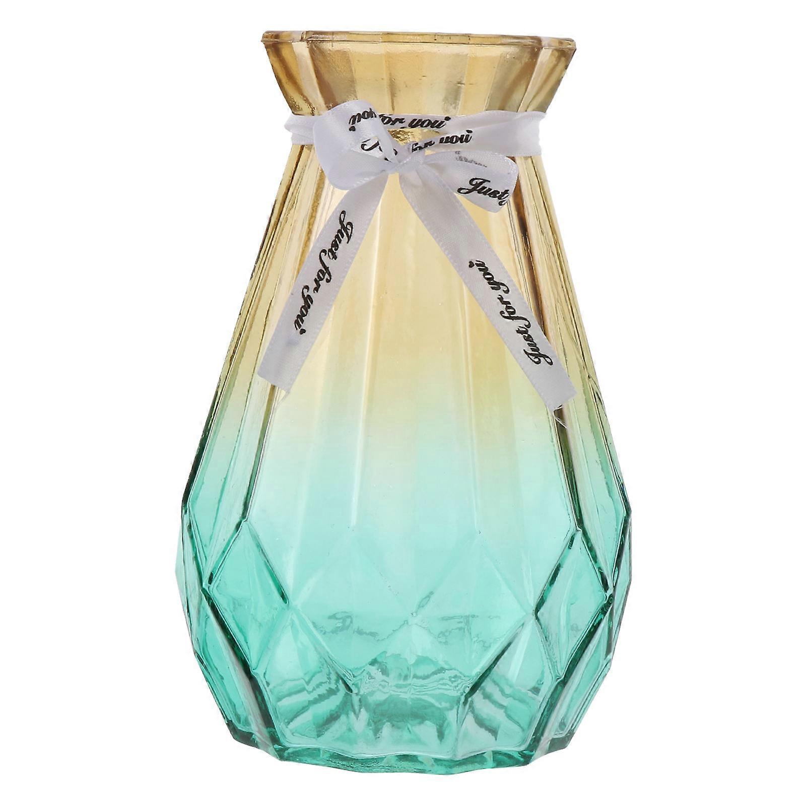 Flower Arrangement Glass Vase 2Pcs Hydroponic Ornament with Gradient Color