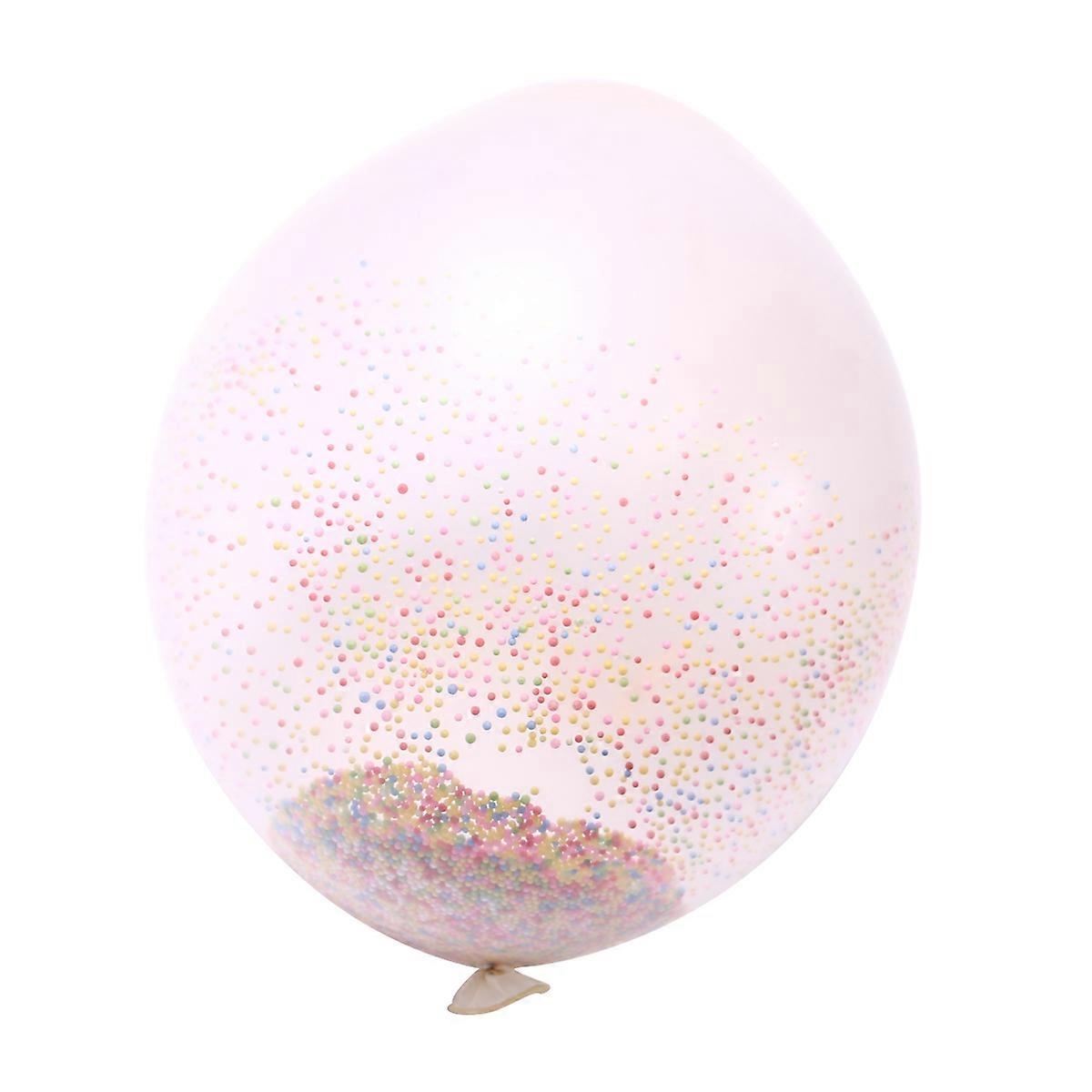 Clear Jumbo Latex Balloons for Decoration 3Pcs Transparent with Multicolor Granules