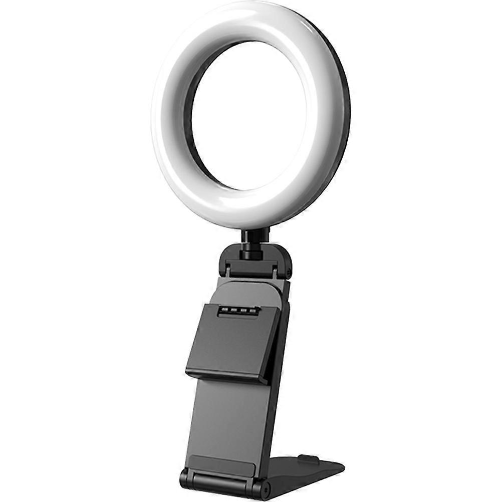 Adjustable Brightness Selfie Light For Photography And Live Broadcast In Black With Foldable Design 1Set