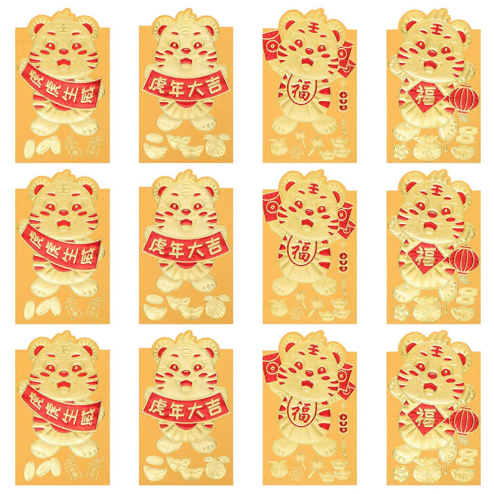 Creative Red Envelope Paper Red Packets for Storage 180Pcs Golden