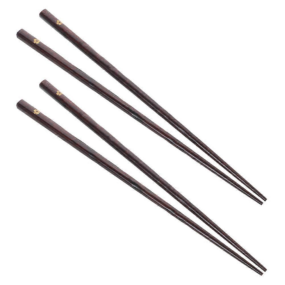 10 Pairs Cherry Blossom Design Wooden Chopsticks Non-Slip Functional Kitchen Use Versatile Brown Styling