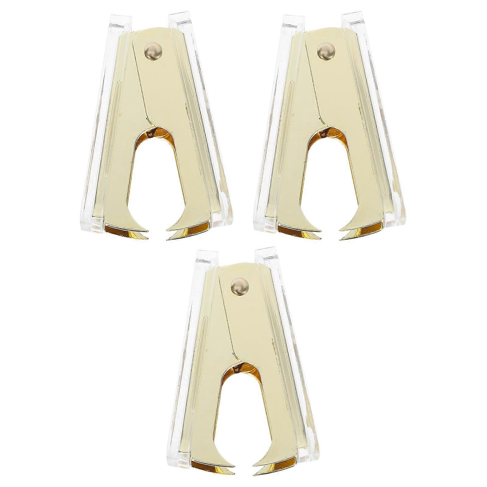 Staple Remover Clear Acrylic Gold for Efficient Removal 3Pcs Kit