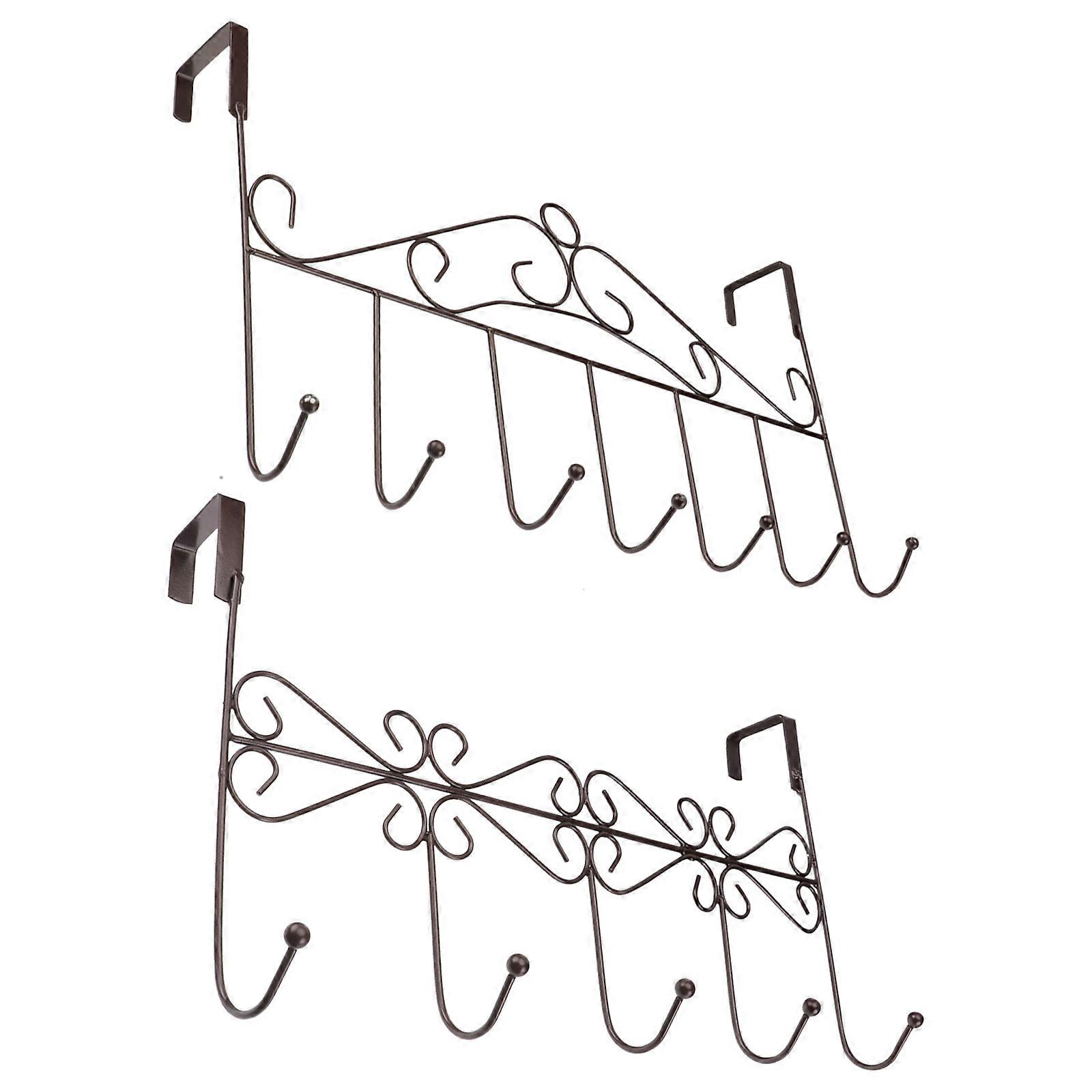 Door Back Hook Rack Golden for Storage Wall Mounted 2Pcs Clothes Organizer