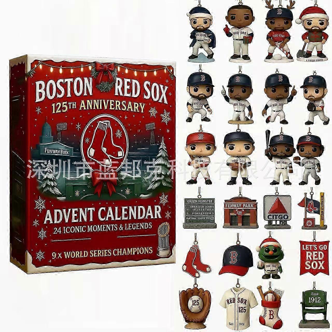 Boston Red Sox 125th Anniversary 2025 Christmas Countdown Advent Calendar Box
