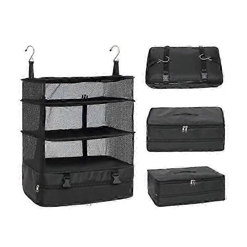 Portable 3-Shelf Suitcase Organiser - Travel Packing Shelves for Efficient Luggage Storage