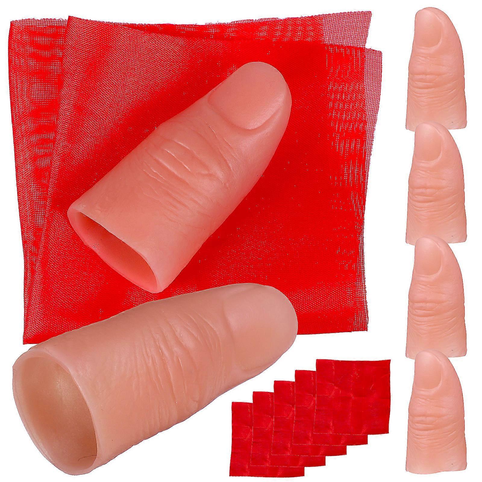 Magician Silk Scarves Finger Cot Props for Stage Performance 6Sets Assorted