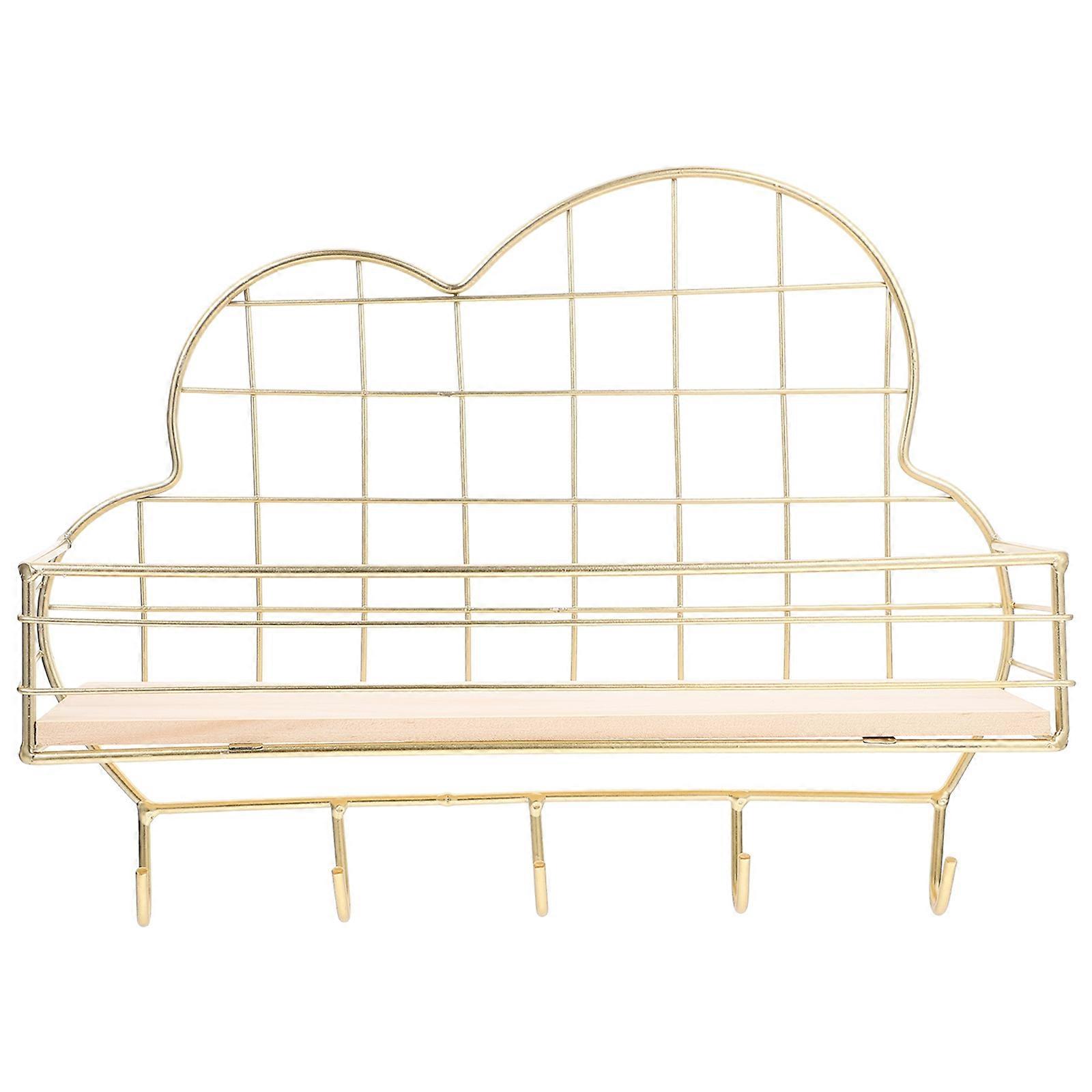 Storage Rack Cloud Shape Wall-Mounted Shelf for 2Pcs Metal