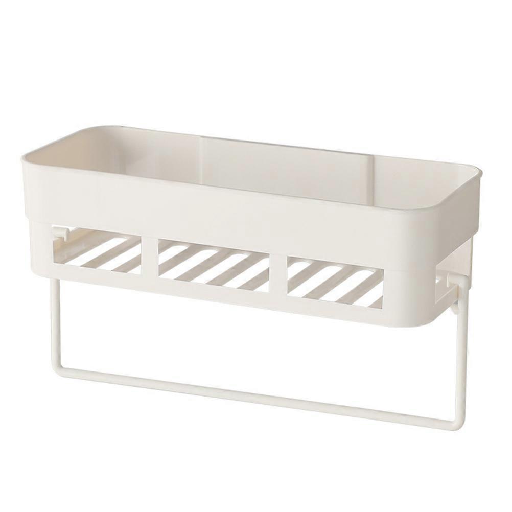 Strong Adhesion Storage Shelf 2Set For Bathroom And Kitchen Organization Multi-Function Holder With Rectangular Shape In White