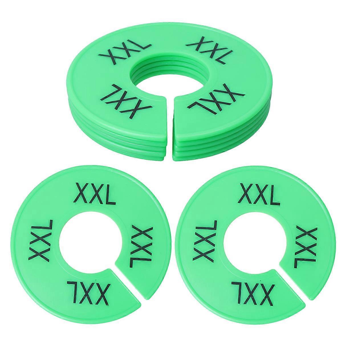 Plastic Clothing Size Display 30 Pcs Round Circle Organize Clothes For Store Home Use Green 9x9cm Clear Design