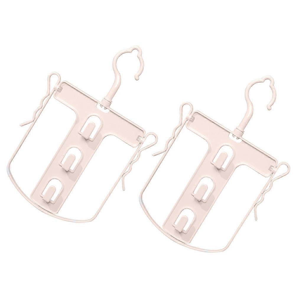 Plastic Drying Rack 4 Pcs Rotatable Clothes Hanger For Washables In Khaki Color With Windproof Design For Secure Holding