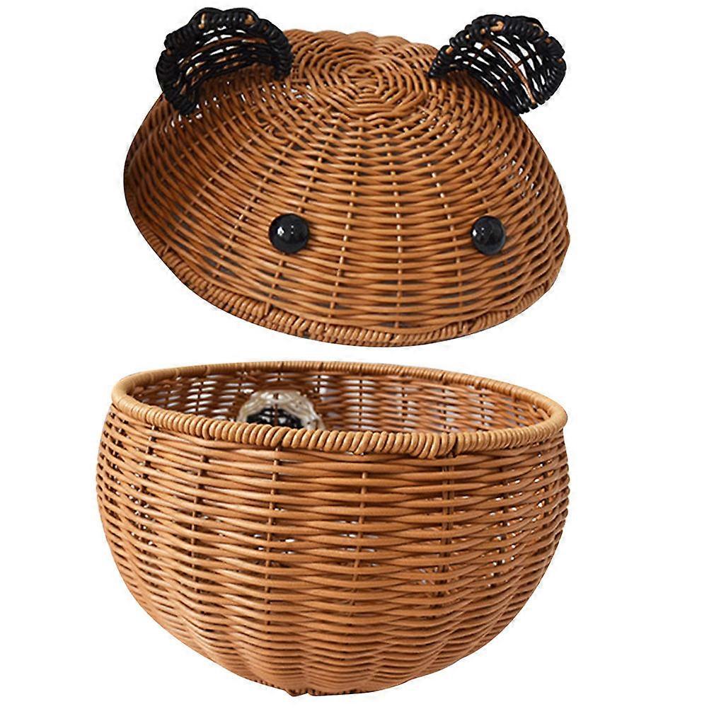 Countertop Basket Bear Shaped Snack Container Office Organization Light Brown Pp Storage 1Set
