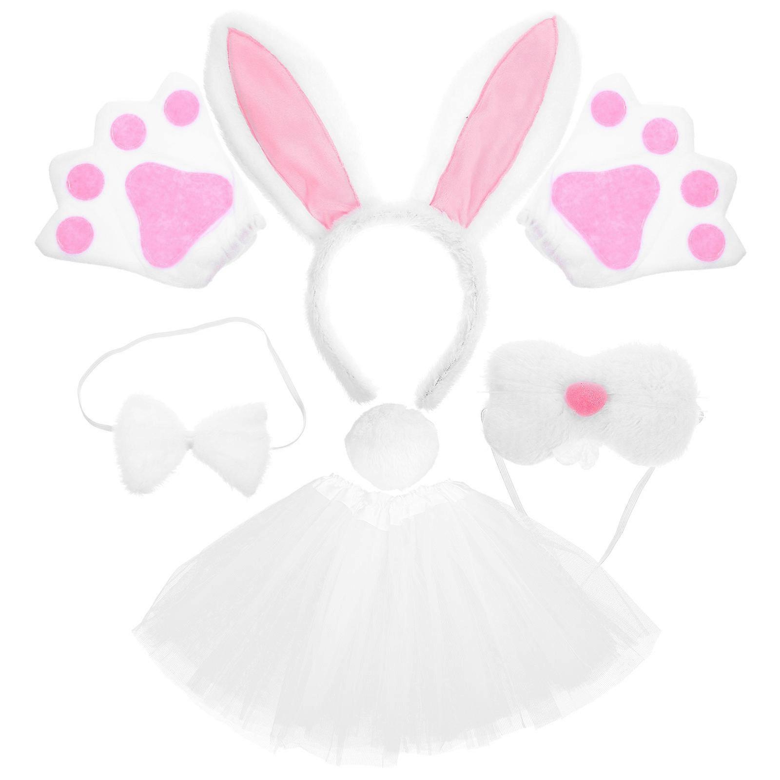 Rabbit Costume Accessories Set for Easter with Tail and Headband 3Sets