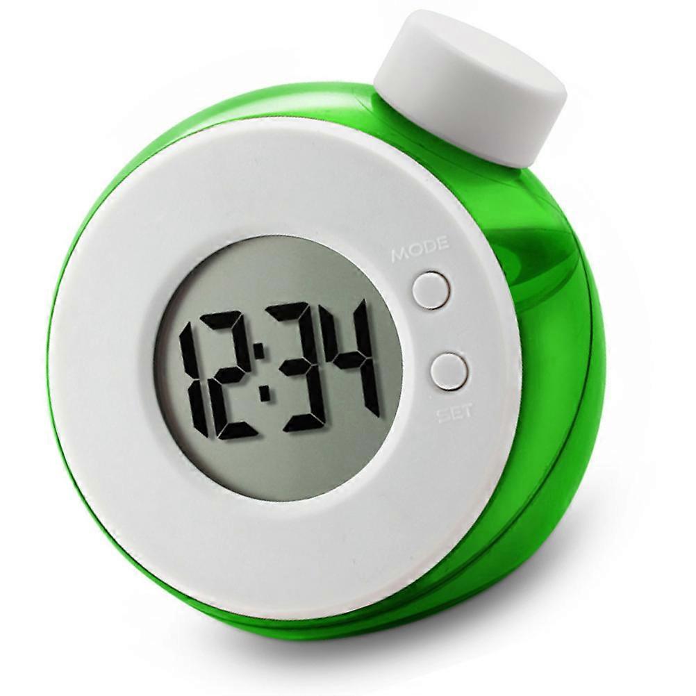 Water Energy Clock Square Shape Green Color Time Display For Office Use 3.5×3.2×3In 1Pack