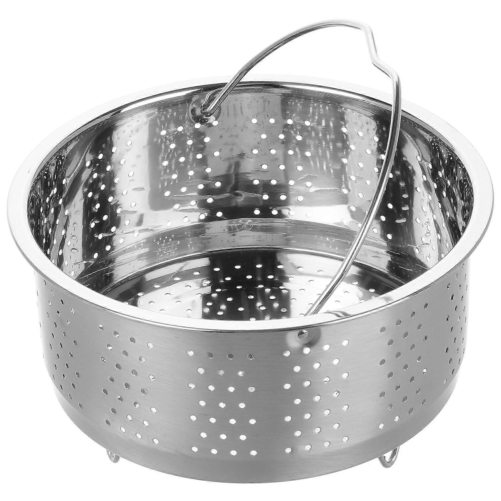 Round Steamer Insert For Pot Reusable 304 Stainless Steel Rice Soup Separation Cooking Meal Preparation 16.5Cm Silver 1Set