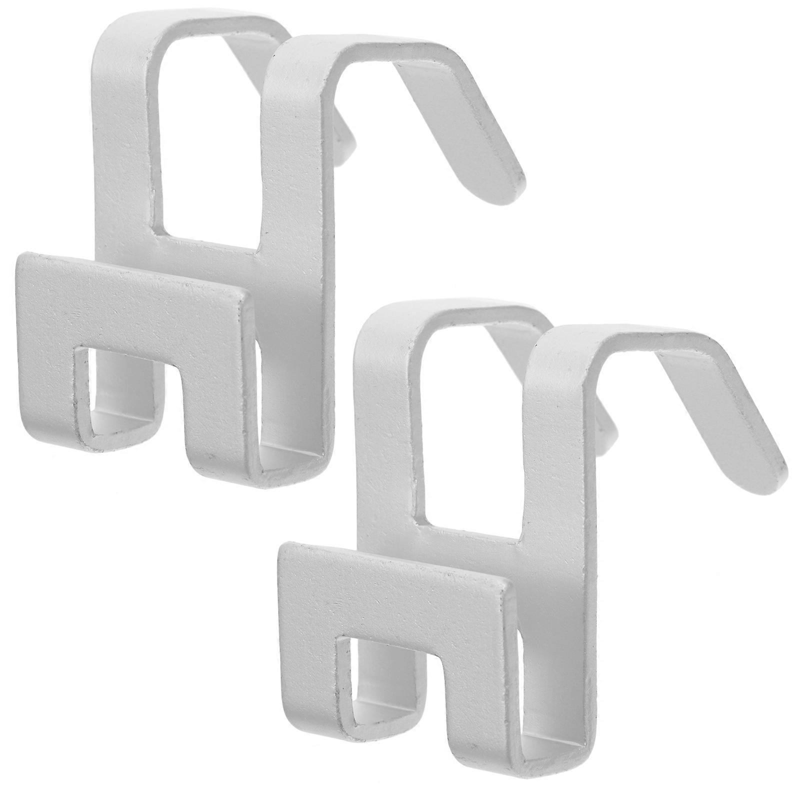 Silver Dual Head Clothes Hanger Hook Rack for Bathroom 4Pcs