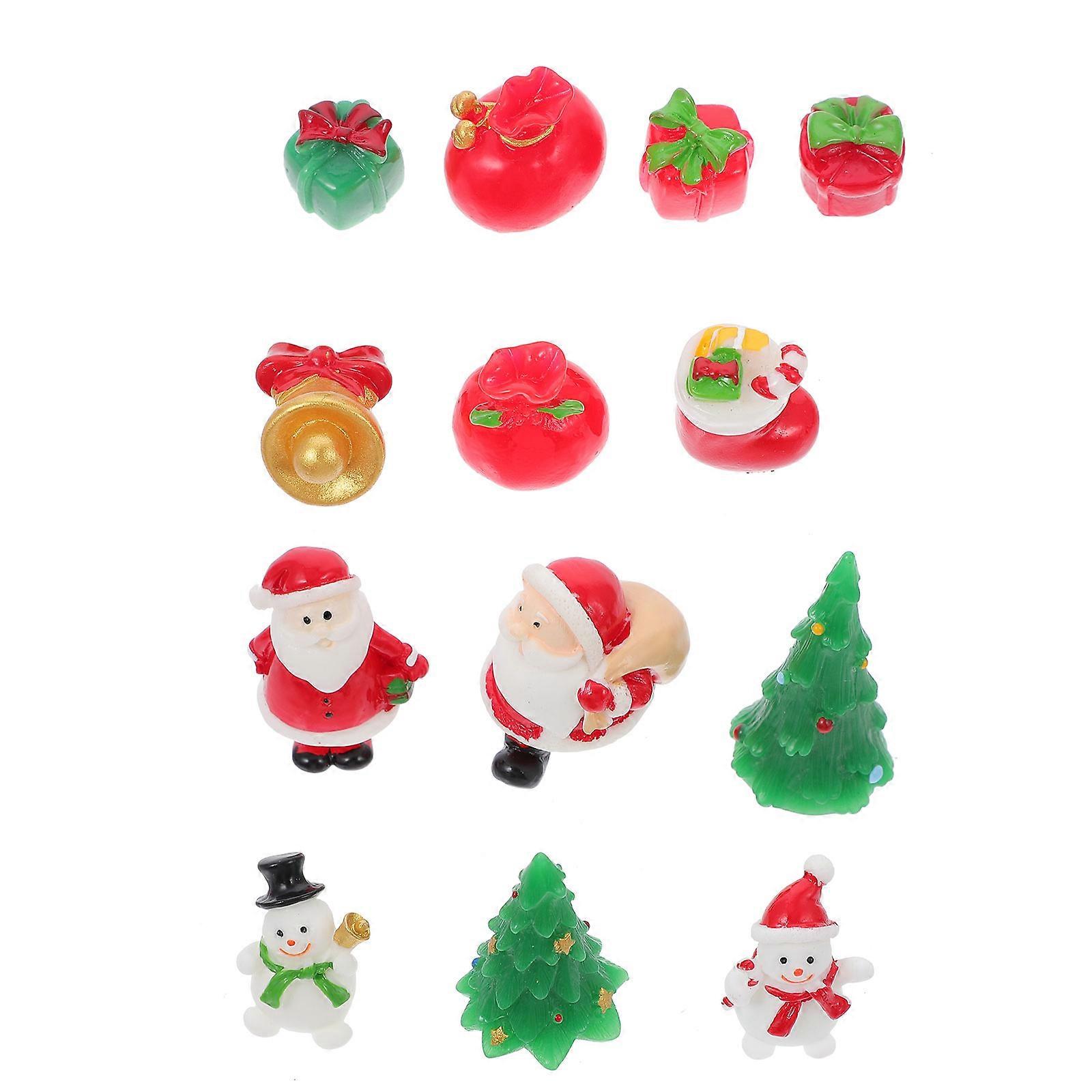 Resin Figurines 13Pcs Random Style Christmas Party Desktop Scene Layout Prop Scene Layout Prop 2.90X2.00cm