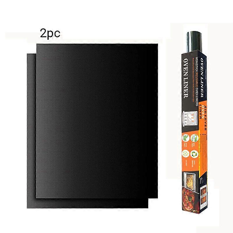 Non-Stick Reusable Grill Mat, Black (40X33cm) 2Pcs
