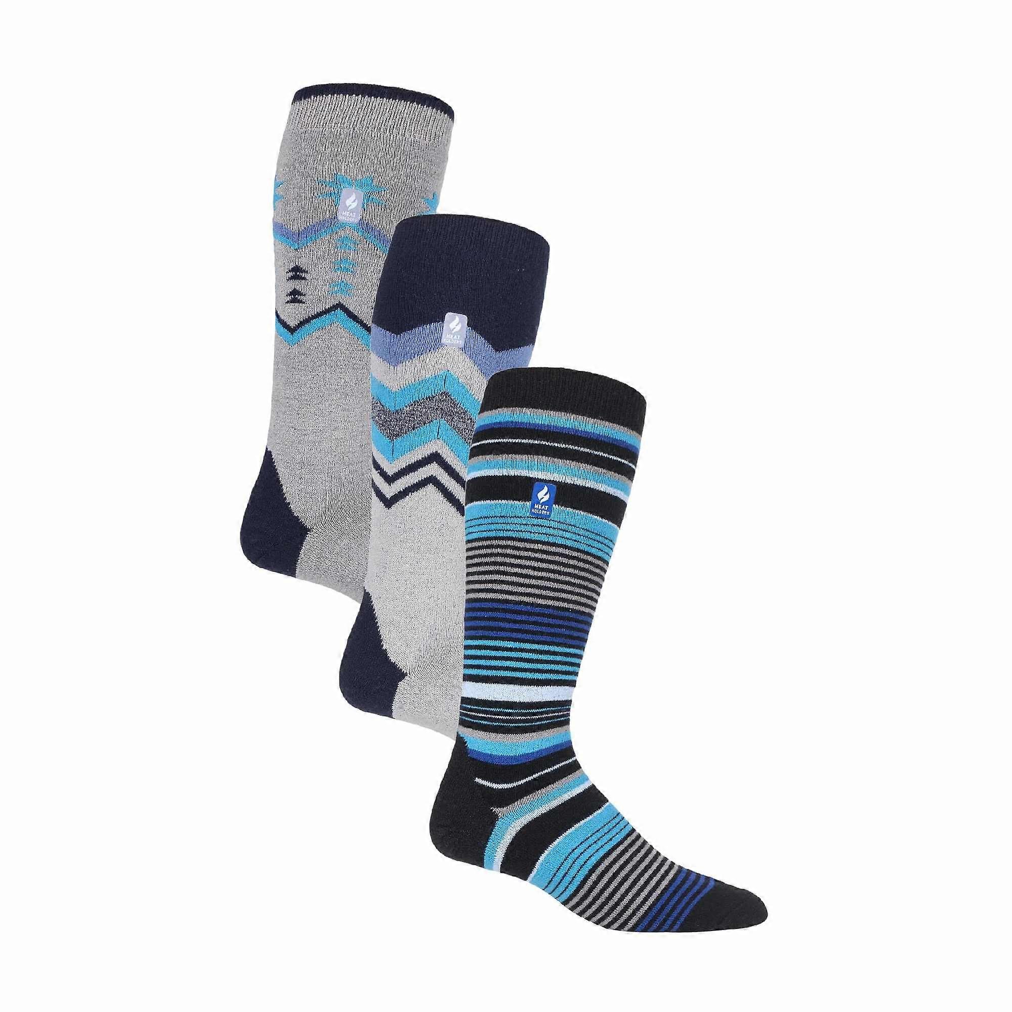 Heat Holders - 3 Pairs Ultra Lite Mens Long Thermal Ski Socks