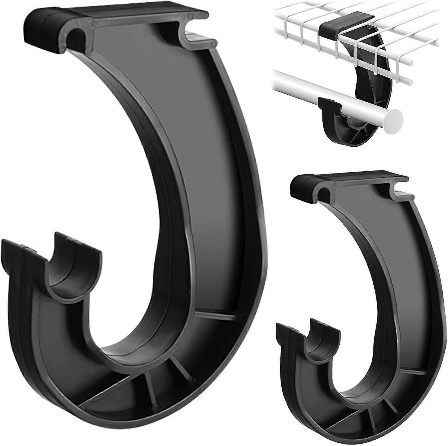 2 Pack J-Shaped Closet Rod Bracket for Hanging Clothes,Storage Cabinet