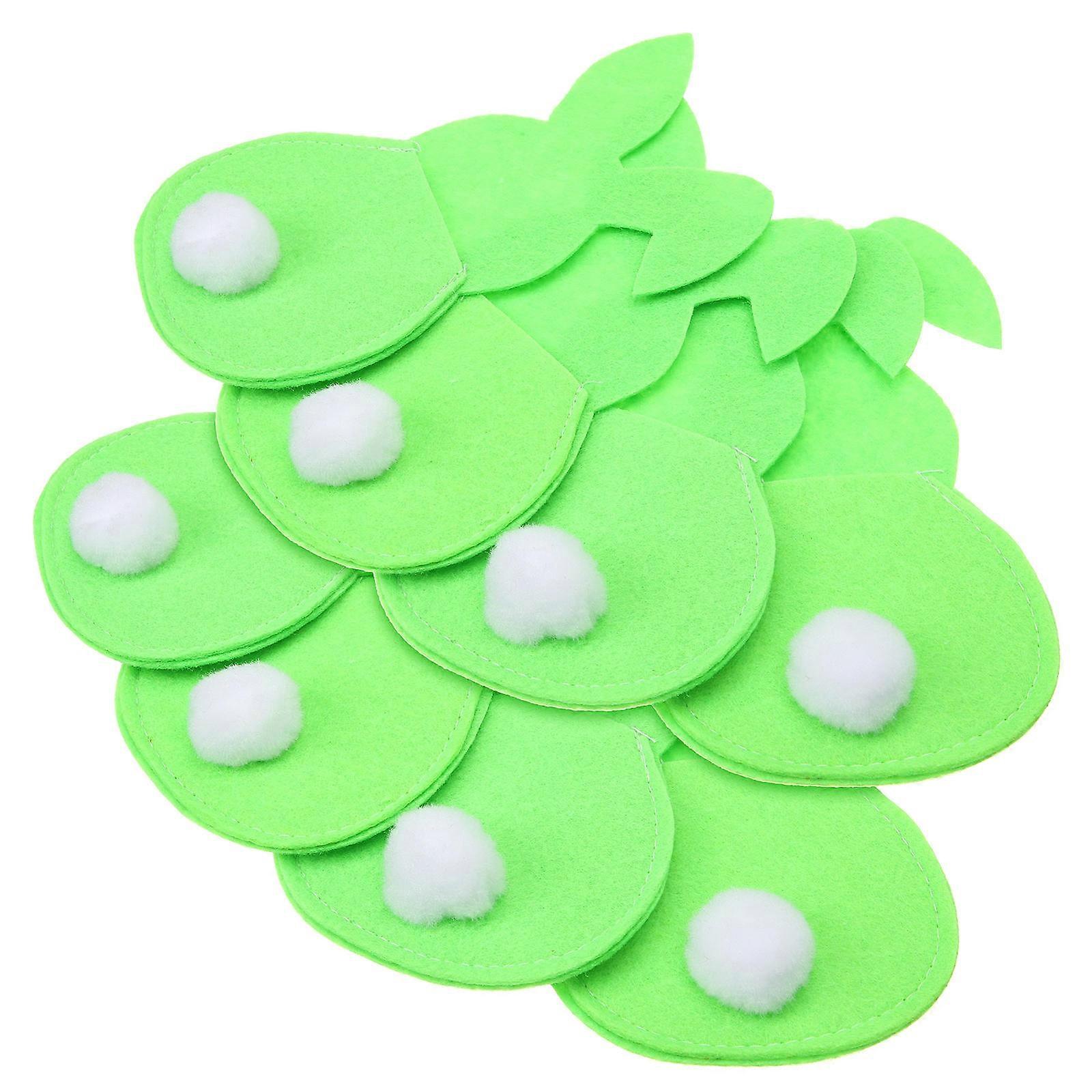 Rabbit Shape Cutlery Pouch Easter Party Tableware Bag for Storage 16Pcs