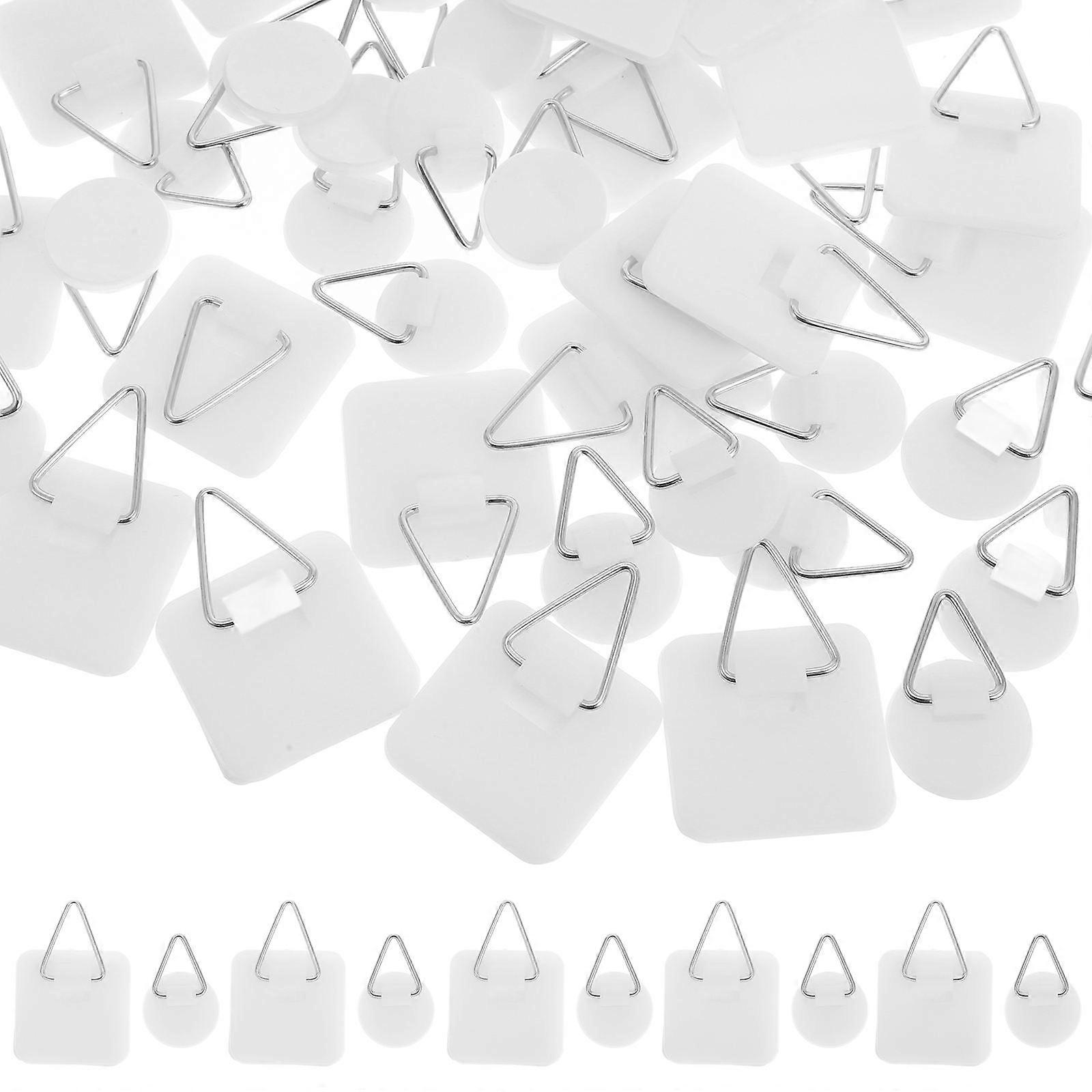 200Pcs Versatile Hanging Removable Hooks White Adhesive Wall Hooks For Support Of Heavy Items Ideal For Kitchens Bathrooms And Bedrooms