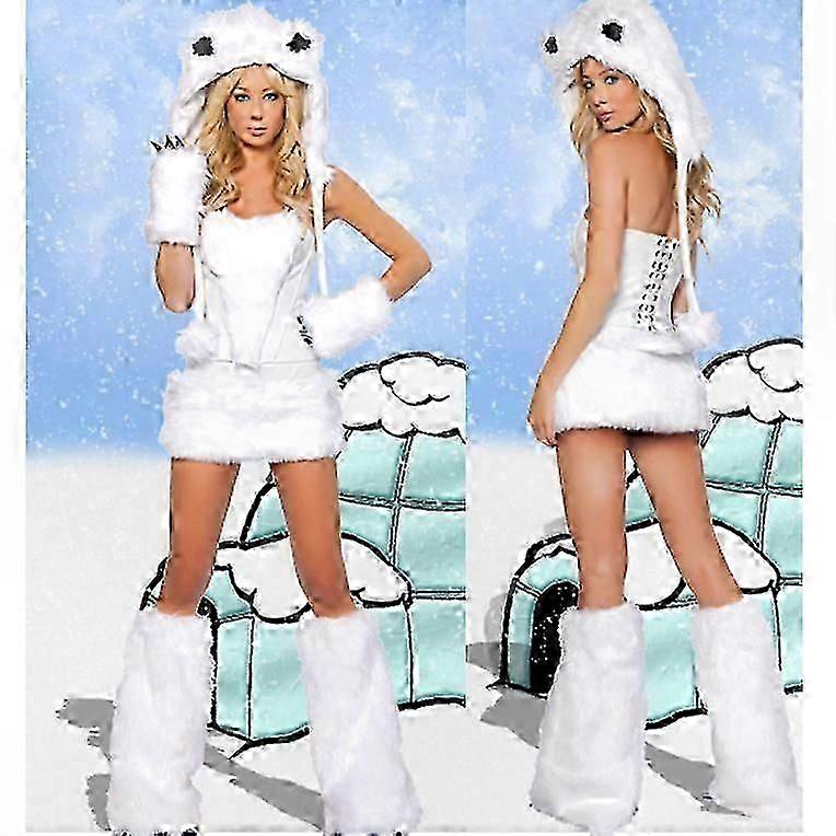 Tenue festive deux pièces avec queue de loup pour femme - Thème cosplay de Noël