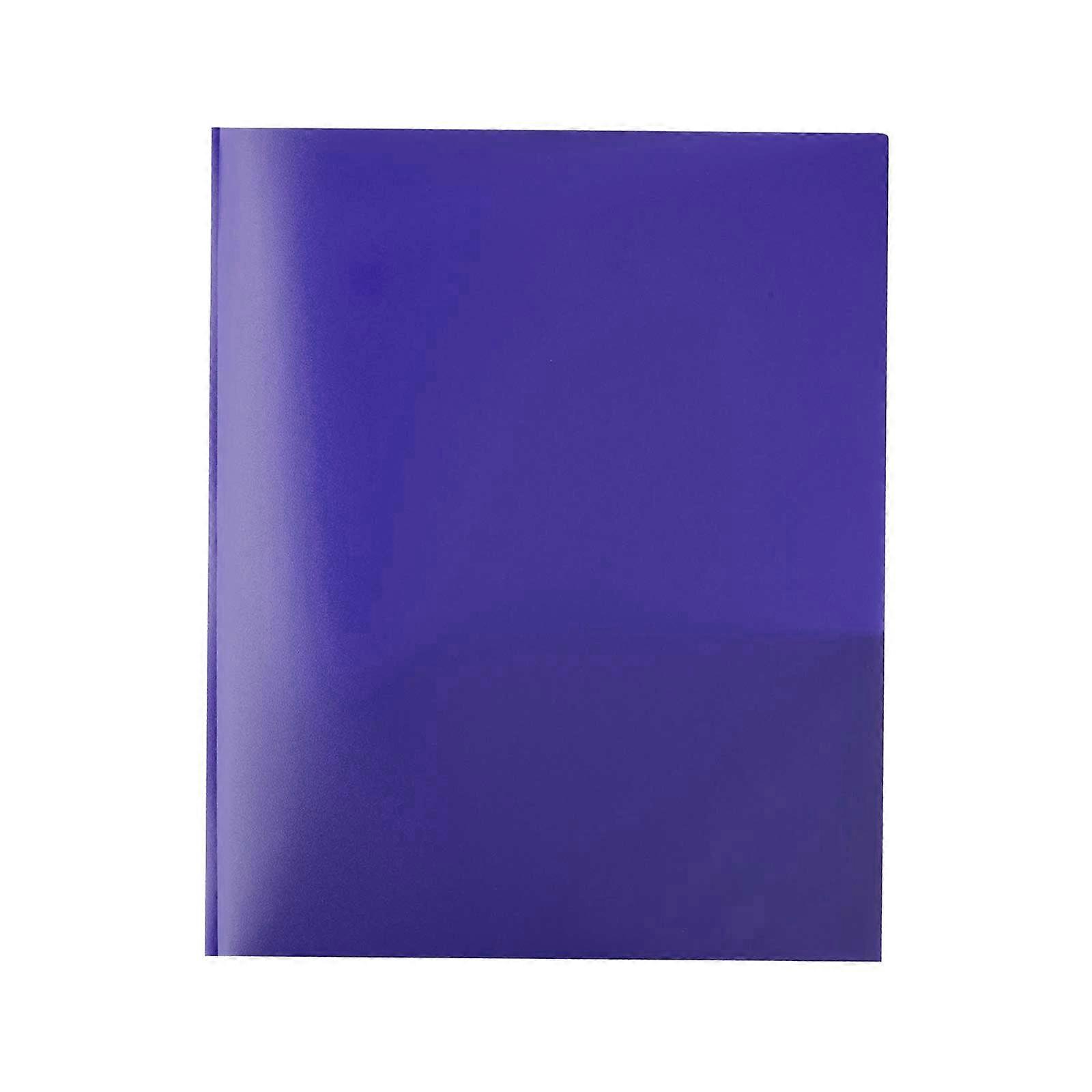 BCMMKLPPPortable Dual Pocket Poly Folder, Available in 4 Colors, Classified Folder，Suitable for Students, Teachers, Clerks, etc，Purple