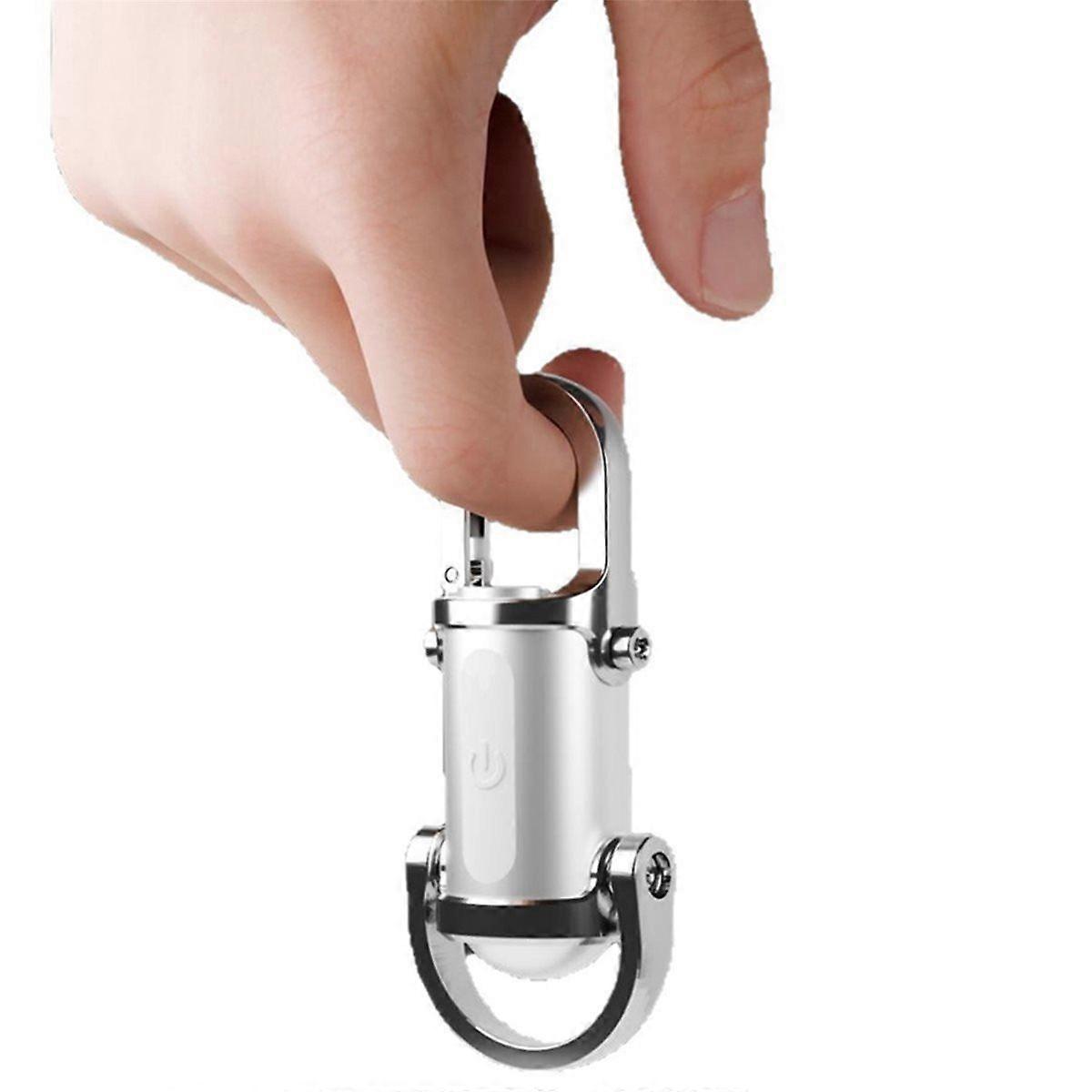 1200LM Super Bright Mini Keyring Torch LED Rechargeable Key Ring Torch for Outdoor Camping Silver