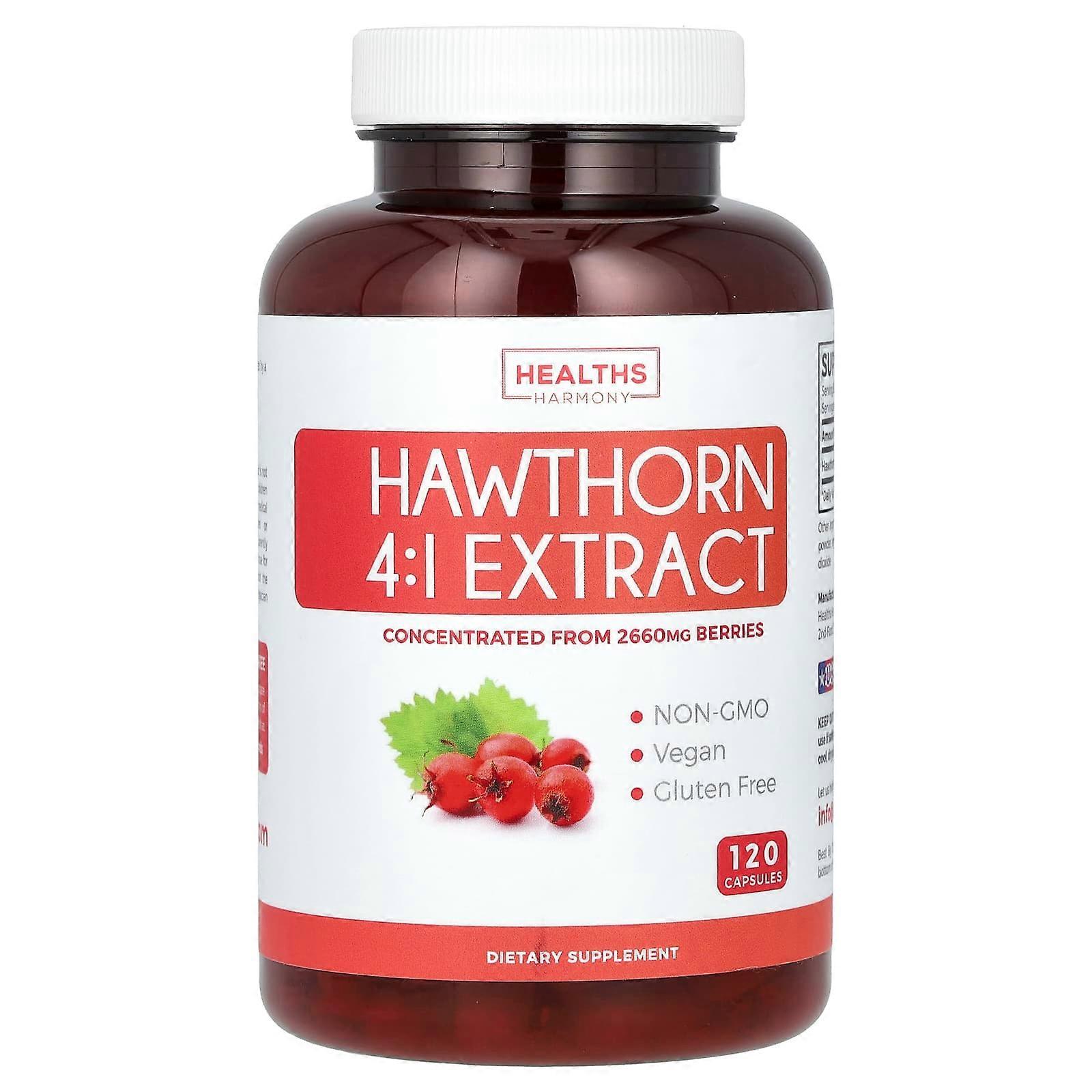 Hawthorn 4:1 Extract, 120 Capsules