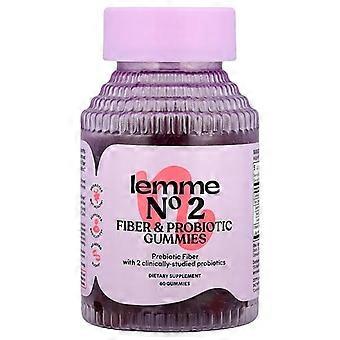 Lemme, No2, Fiber & Probiotic Gummies, Strawberry , 60 Gummies