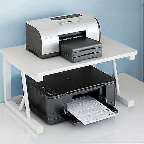 Multifunctional Desktop Printer Stand & Storage Shelf For Printers & Scanners, Small Spaces, Natural Finish, 10.6in/27cm