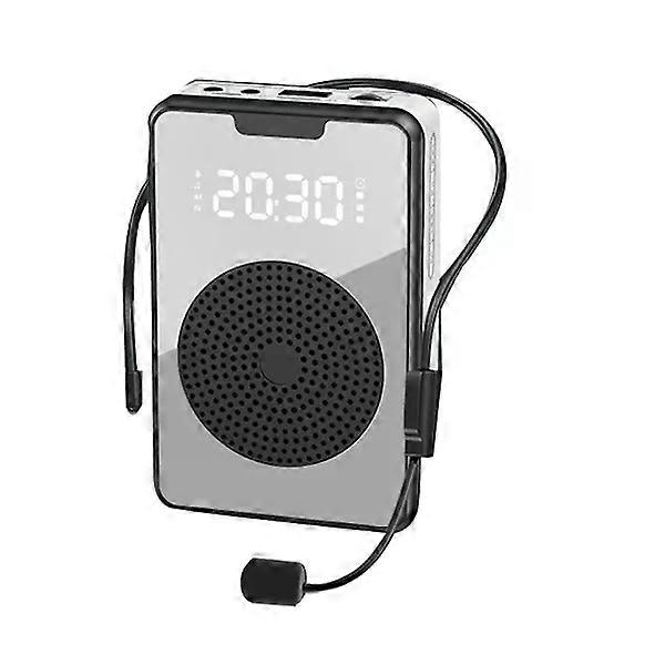 Wireless Voice Amplifier Bluetooth Microphone Speaker with Microphone Headset, for Guide - Black