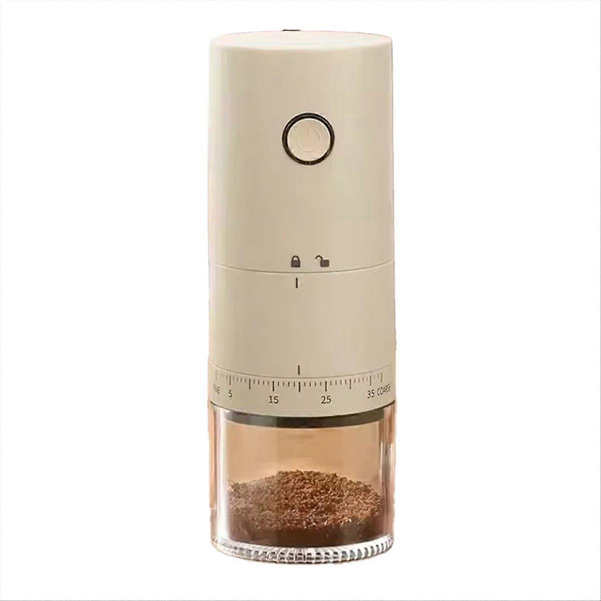 Rechargeable USB Electric Coffee Grinder - 38 Gears Adjustable White